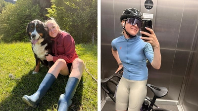 Katharina Truppe mit ihrem Berner Sennenhund „Fino“