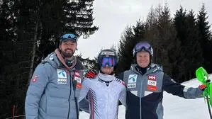 David Hasenburger mit Atle Lie McGrath und Timon Haugan (von links)