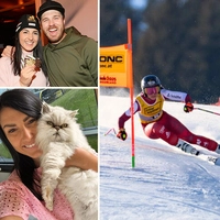 Stephanie Venier stellt die Ski in die Ecke