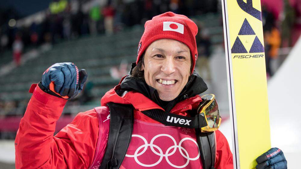 Noriaki Kasai bei den Olympischen Winterspielen 2018