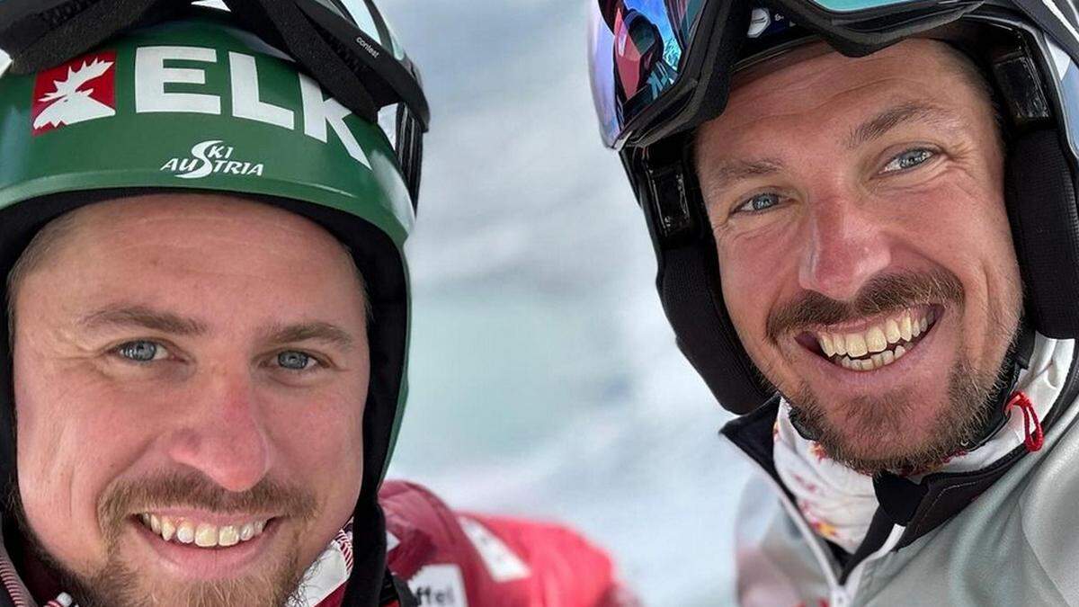 Max Franz mit Marcel Hirscher