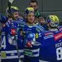 VILLACH,AUSTRIA,24.NOV.23 - ICE HOCKEY - ICE Hockey League, Villacher SV vs EC Vienna Capitals. Image shows the rejoicing of Villacher SV.   Photo: GEPA pictures/ Matthias Trinkl