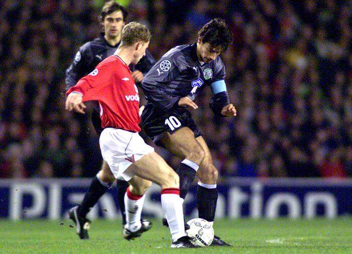 Ivica Vastic in der bislang letzten 
Champions-League-Partie 2001 von Sturm bei Manchester United