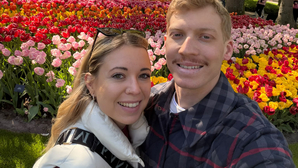 Jan Hörl mit seiner Frau Tanja in Amsterdam