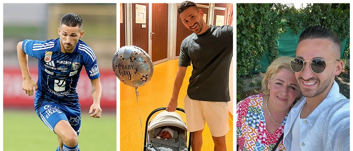 WAC-Akteur Donis Avdijaj mit Söhnchen Rion und Mama Florije
