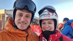 Matthias Mayer unterstützt seine Landsfrau Nadine Fest