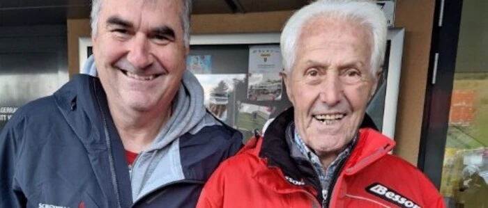 Richard Dieß (rechts) bei seinem 90. Geburtstag