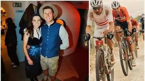 Lukas Pöstlberger startet in Kärnten, links mit Freundin Anna, E-Mountainbike-Weltmeisterin