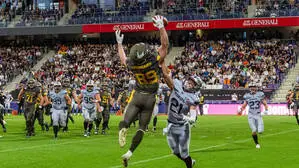 Florian Bierbaumer ist für spektakuläre Touchdowns bekannt