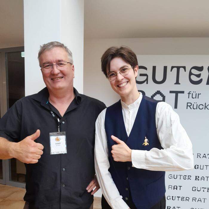 Josef Grassl, Mitglied des „guten Rats“, mit Marlene Engelhorn