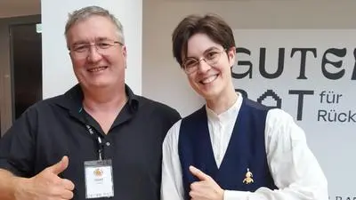 Josef Grassl, Mitglied des „guten Rats“, mit Marlene Engelhorn