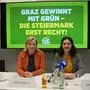 Unterstützung aus der Landeshauptstadt: Grazer Vizebürgermeisterin Judith Schwentner und Spitzenkandidatin Sandra Krautwaschl