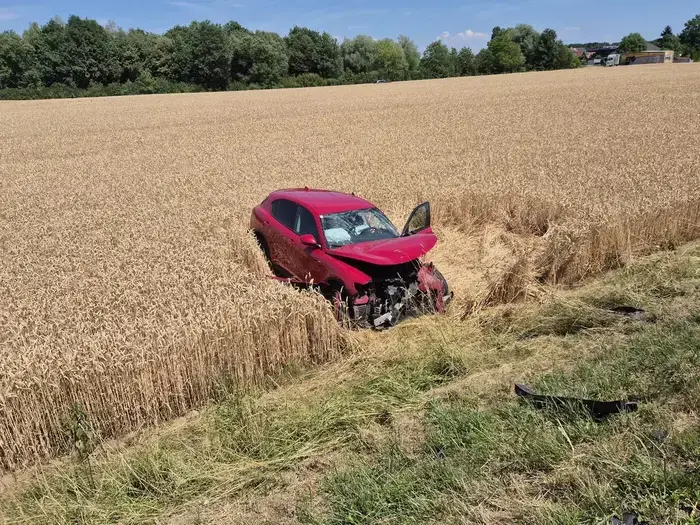 Das Auto des Ehepaars landete im Feld