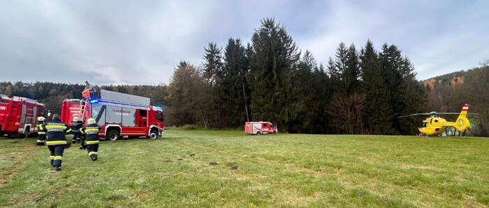 Notarzthubschrauber brachte den verletzten Arbeiter ins Spital.