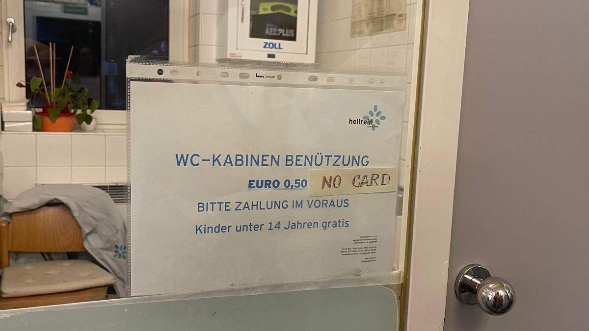 Für die Kabinenbenützung wurden 50 Cent verrechnet