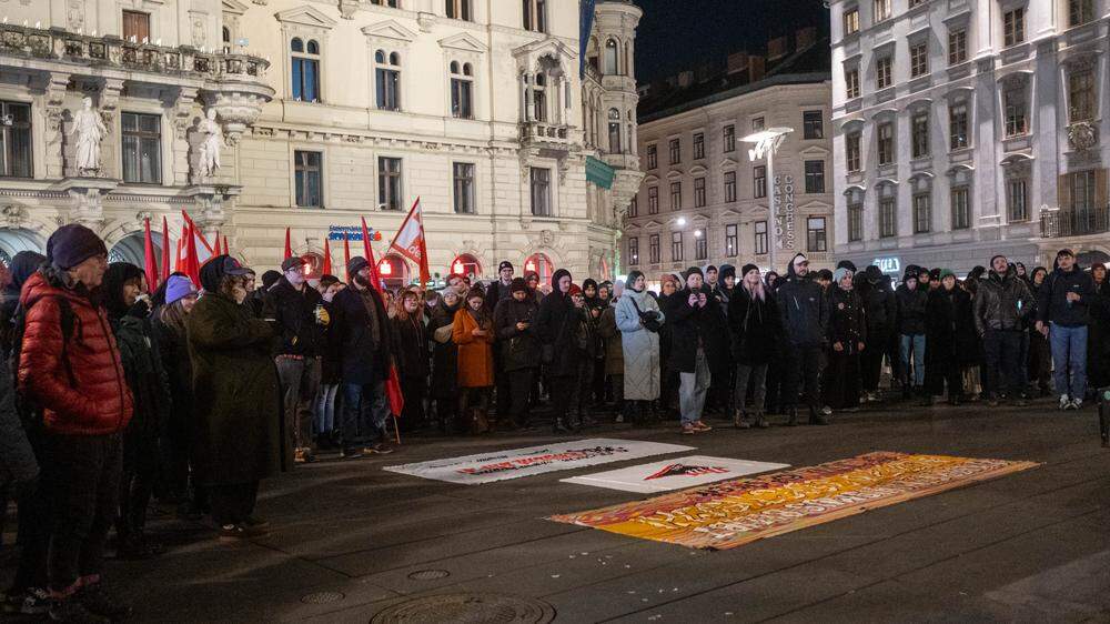 Demonstration gegen Akademikerball in Graz, Hauptplatz, am 20.1. 2024