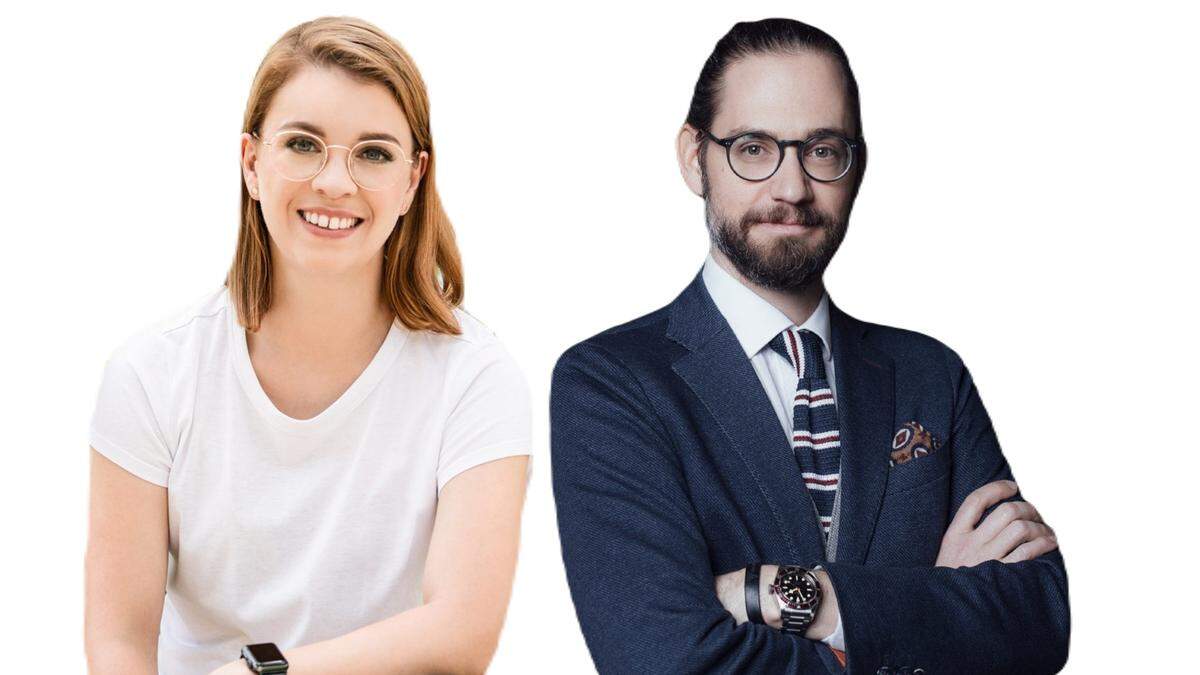 Lara Köck (Grüne) und Wolfgang Russold (ÖVP) werden Eltern (Montage)