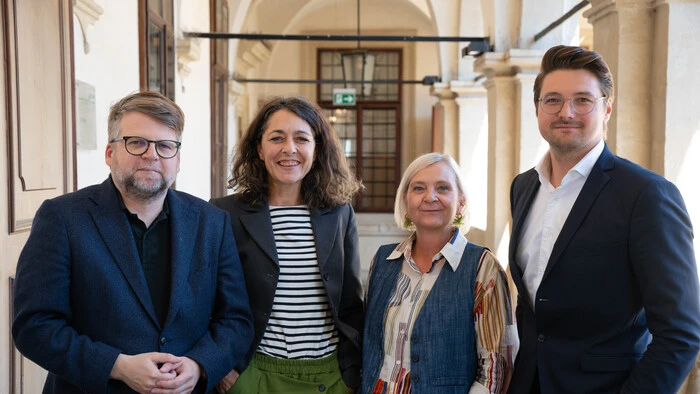 Verstimmt: Hannes Schwarz (SPÖ), Sandra Krautwaschl (Grüne), Claudia Klimt-Weithaler (KPÖ), Niko Swatek (Neos)