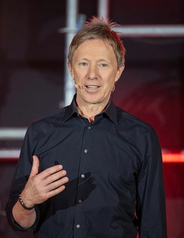 Christian Dworschak bei einem „Speaker-Slam“ in Deutschland