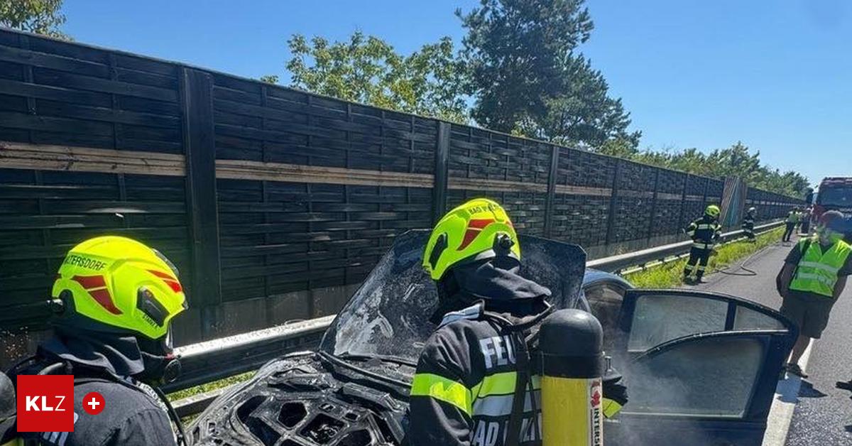 Bad-Waltersdorf-Auto-brannte-auf-der-Autobahn-ab