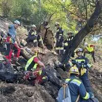 Erschöpft, aber zufrieden. Auch vier Bergretter aus Kapfenberg halfen bei der Brandbekämpfung mit