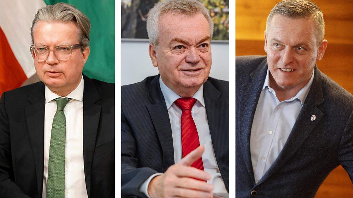 Steirische Landespolitiker Drexler (ÖVP), Lang (SPÖ), Kunasek (FPÖ) | Dreikampf? Drexler (ÖVP), Lang (SPÖ), Kunasek (FPÖ)