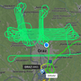 Darstellung vom Flug über Graz Freitagfrüh