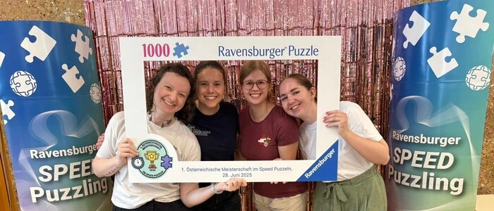 Steirerinnen-Power bei der Puzzle-Meisterschaft.               V.l.n.r.: Verena Lanzinger, Julia Kraus, Magdalen Greunz, Monika Mayer