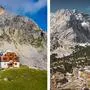Das Guttenberghaus hoch über Ramsau/Dachstein und die Hesshütte (Gesäuse)