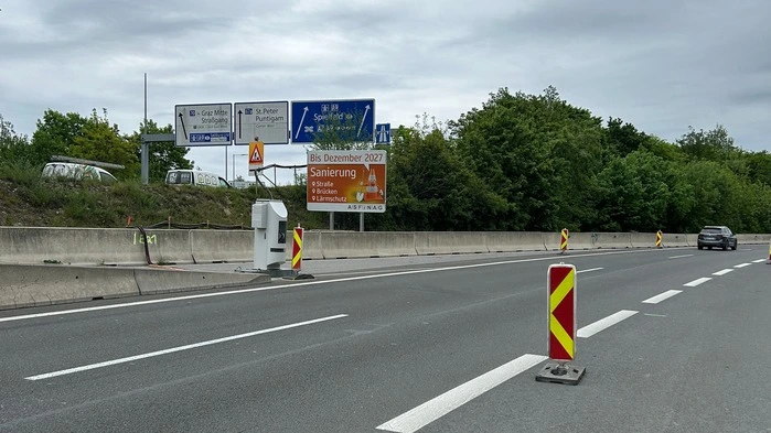 Eines von 18 Messgeräten der Section-Control zwischen Graz-Webling und Schwarzlsee (A 9). Die Behörde gab erst kürzlich grünes Licht