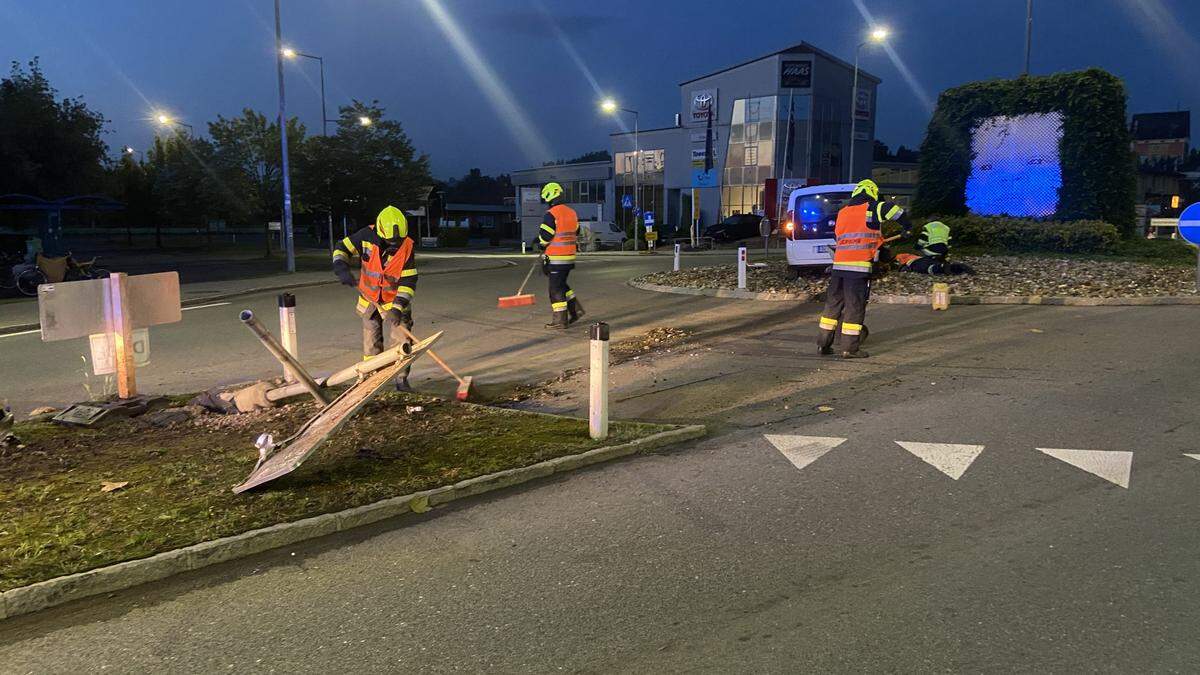 Unfall am Kreisverkehr von Lannach