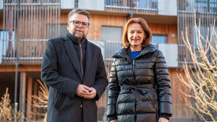 Wohnbaulandesrätin Simone Schmiedtbauer und Klubobmann Hannes Schwarz.