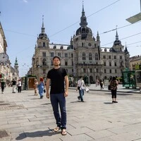 Bernd Hecke am Ort, wo Amokfahrer Alen R. auf ihn und seine Tochter zusteuerte