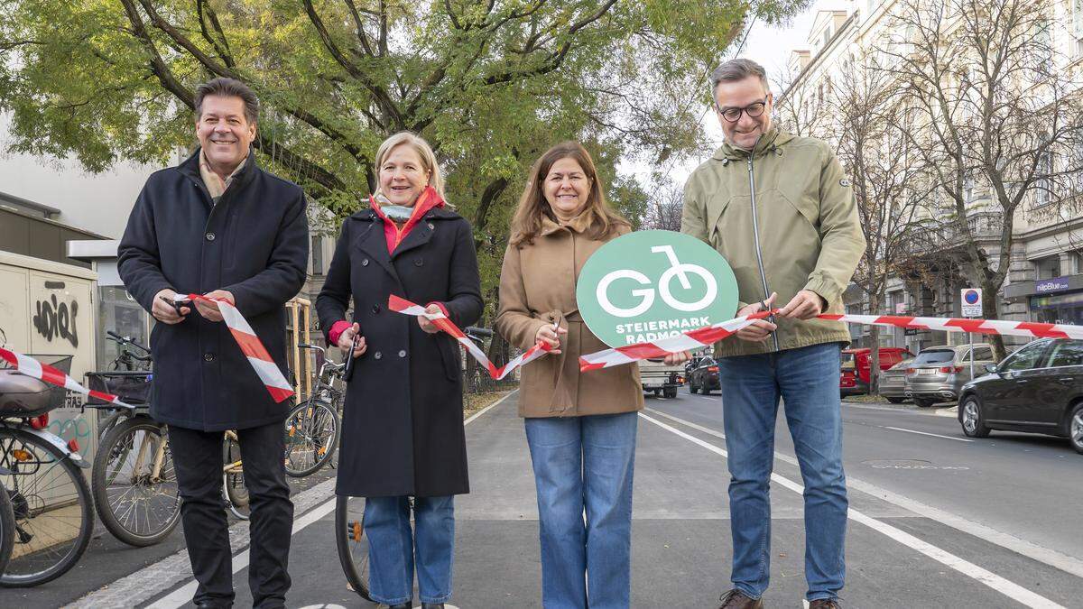 Am Grazer Joanneum-Ring wurde ein neuer Radweg freigegeben 