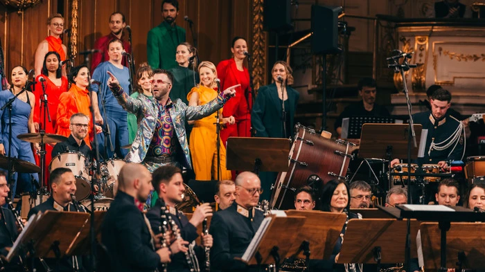 Polizeimusik Steiermark und Popvox standen gemeinsam auf der Bühne