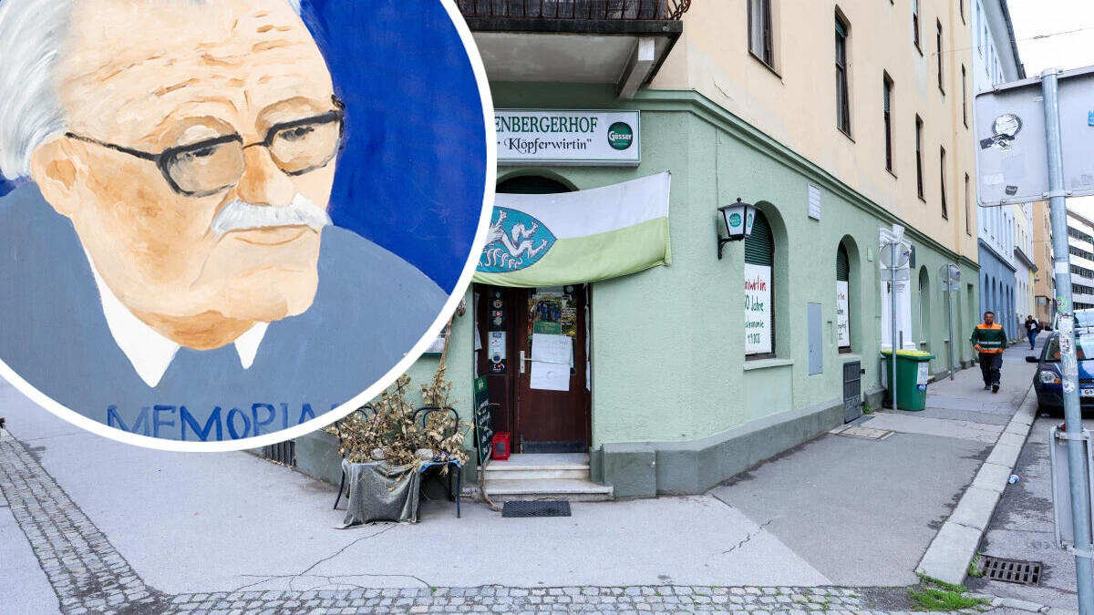 Wer hat dieses Bild aus dem Babenbergerhof gemalt? Der steirische herbst sucht nach dem Maler bzw. der Malerin