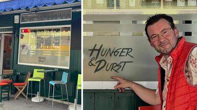 Didi Dorner vor seinem neuen Standl, das er „Hunger&Durst“ taufte