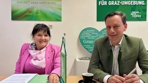 ÖVP-Chefin Manuela Khom und der Bezirksparteichef von Graz-Umgebung Ernst Gödl
