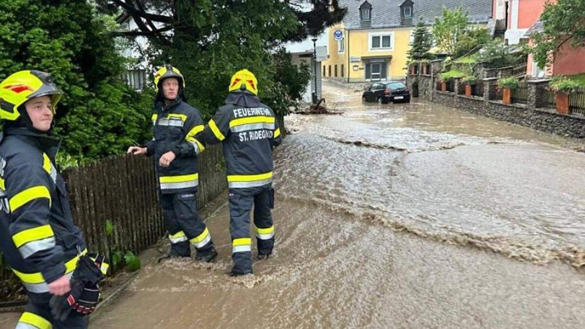 Vergangenen Samstag wurde St. Radegund durch schwere Unwetter unter Wasser gesetzt