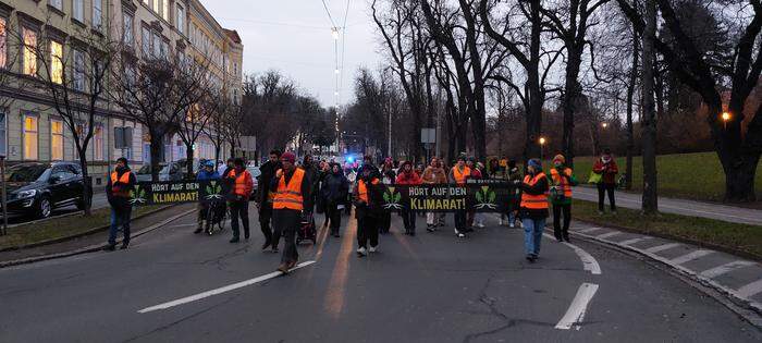 Protestmarsch der Letzten Generation am Montag in Graz