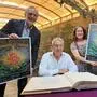 Nick Mason mit Kulturstadtrat Günter Riegler und Bürgermeisterin Elke Kahr