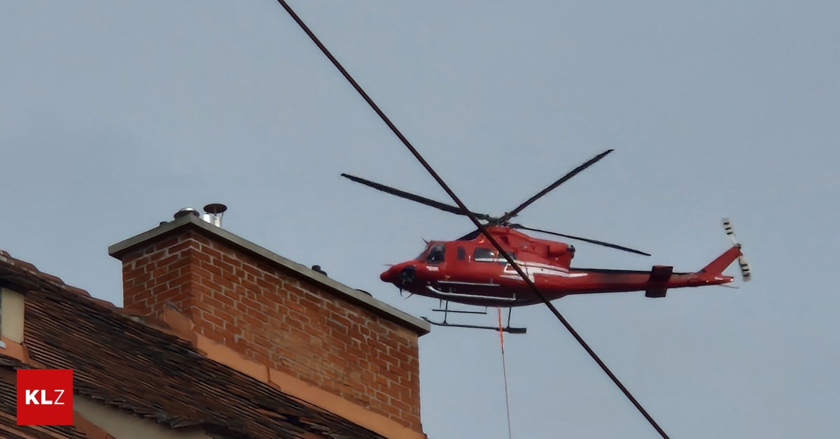 Einsatz-am-Schlo-berg-Hubschrauber-flog-mit-B-umen-im-Schlepptau-ber-Graz-hinweg