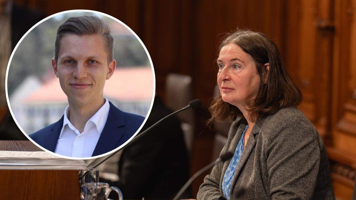 Bürgermeisterin Elke Kahr (KPÖ) und ÖVP-Gemeinderat Martin Brandstätter