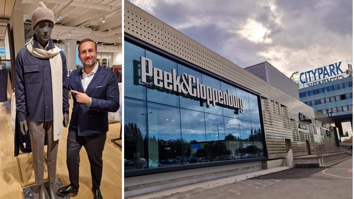 Hinter der riesigen Auslage am Lazarettgürtel befindet sich der neue P&C-Shop. Links Salesdirector Neofit Vasilev  