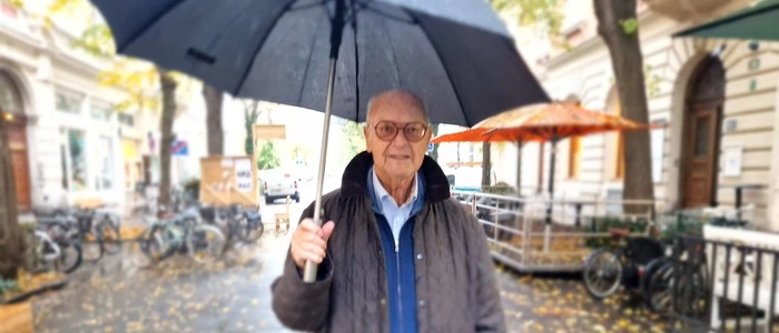 Foto aus 2023 von Arthur Häfele, Doyen der Berufsdetektive in Graz und weit darüber hinaus 