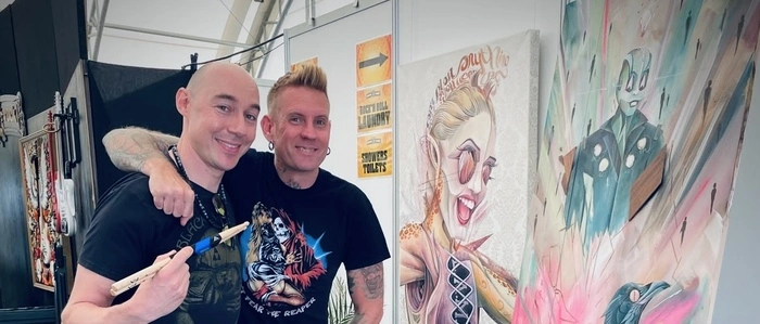Lohner malte unter anderem mit Brann Dailor, Gründungsmitglied der Metal-Band Mastodon