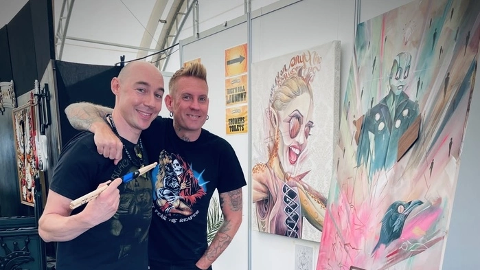 Lohner malte unter anderem mit Brann Dailor, Gründungsmitglied der Metal-Band Mastodon