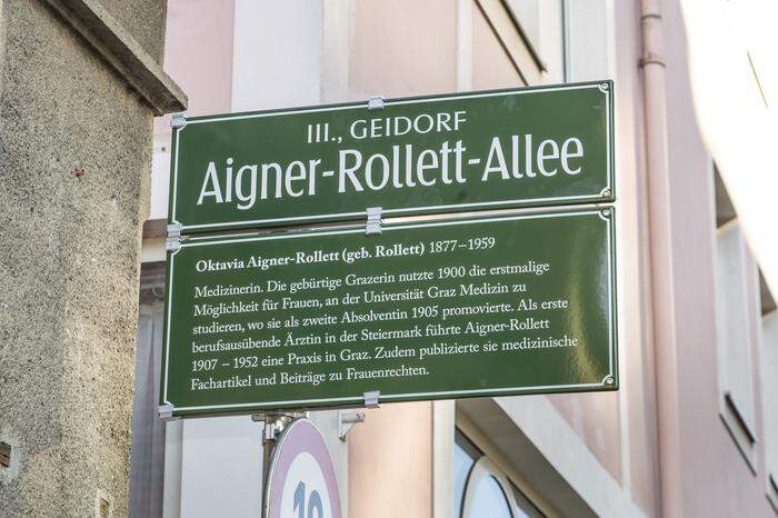 Aus der Max-Mell-Allee am Rosenhain wurde 2023 die Aigner-Rollett-Allee