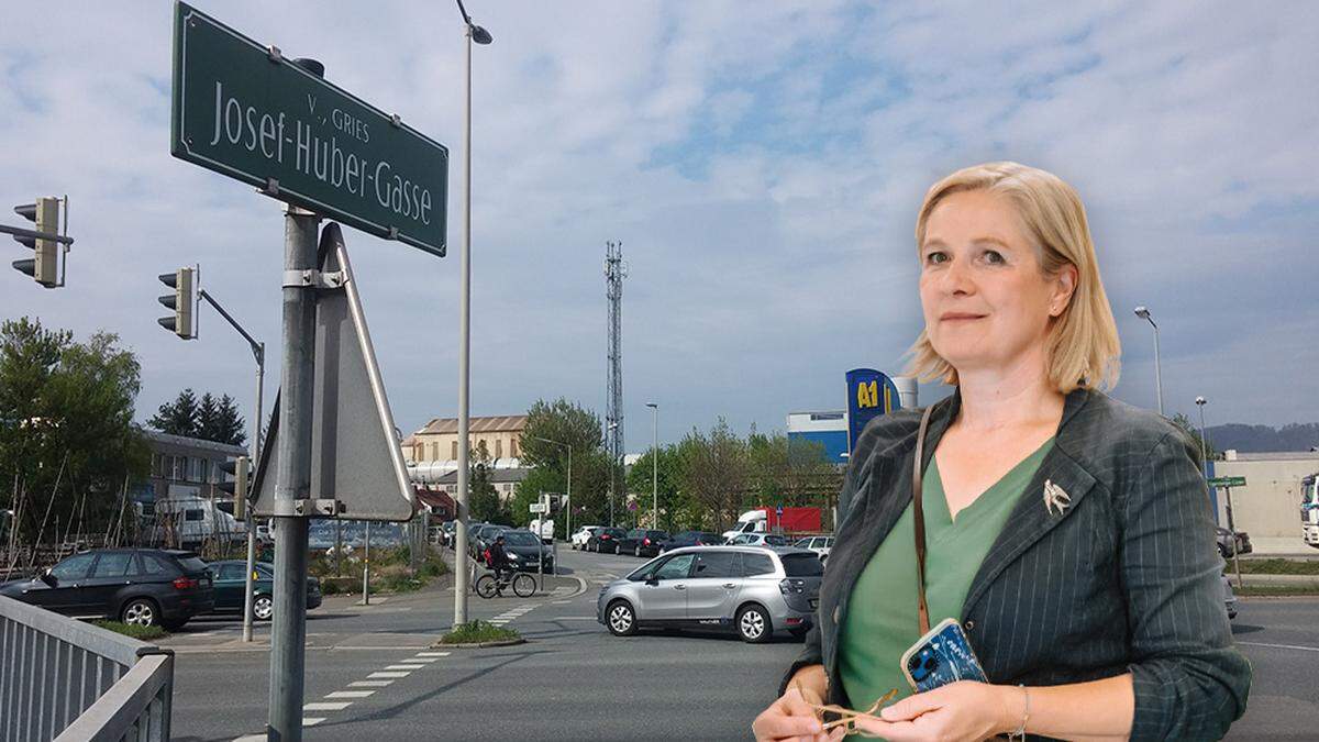 Vizebürgermeisterin Judith Schwentner sagt doch Ja: Die Verlängerung der Josef-Huber-Gasse führt unter der Marienhütte und der Eisenbahn durch und verbindet Reininghaus mit der Innenstadt