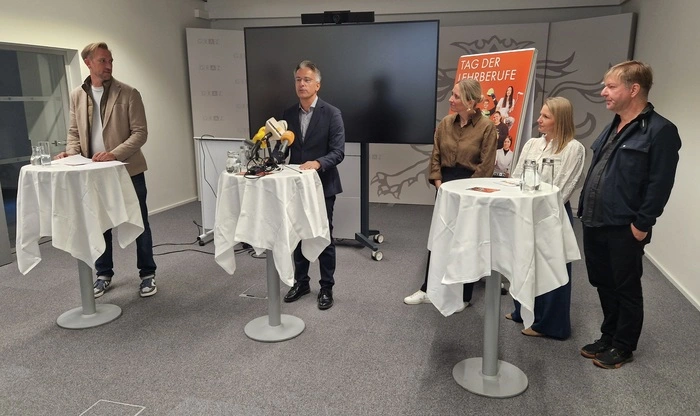 Stellten am Mittwoch den Tag der Lehrberufe vor: Bernhard Bauer, Kurt Hohensinner, Kerstin Weber, Katja Traussnig und Wolfgang Berger (von links)